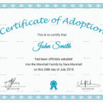 Printable Adoption Certificate Template With Adoption Certificate Template