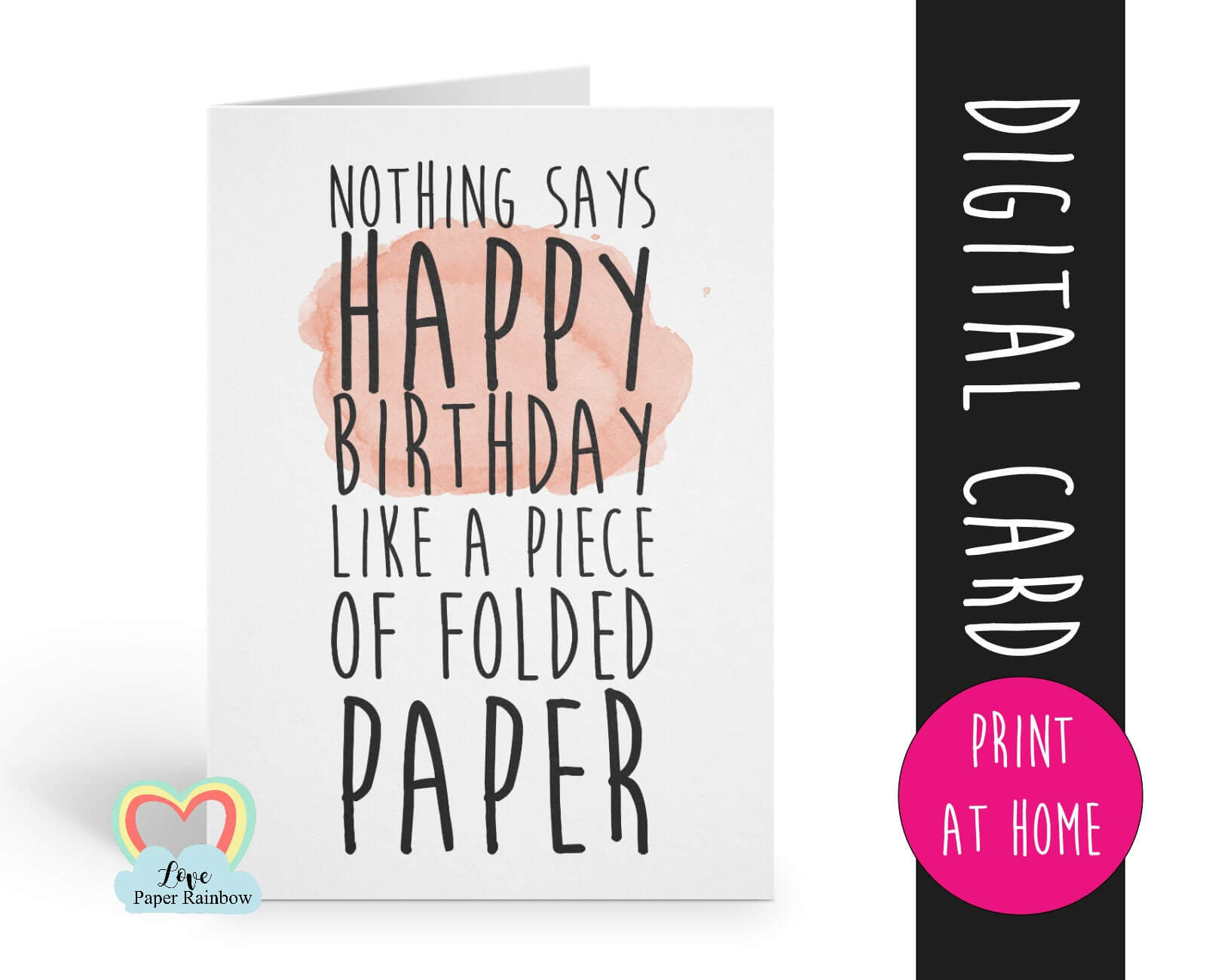Printable Birthday Card Template Funny Birthday Card Instant Intended For Foldable Birthday Card Template
