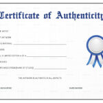 Printable Certificate Of Authenticity That Are Gorgeous For Certificate Of Authenticity Template