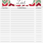 Printable Christmas Card Address List With Template Throughout Christmas Card List Template