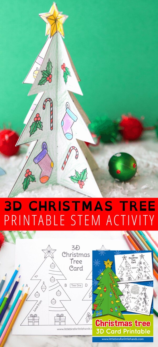 Printable Christmas Tree Template | Little Bins For Little Hands Regarding 3D Christmas Tree Card Template