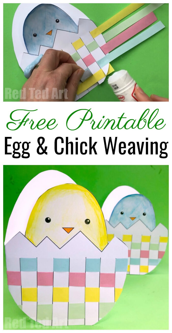 Printable Easter Chick Card With Woven Egg – Red Ted Art Within Easter Card Template Ks2