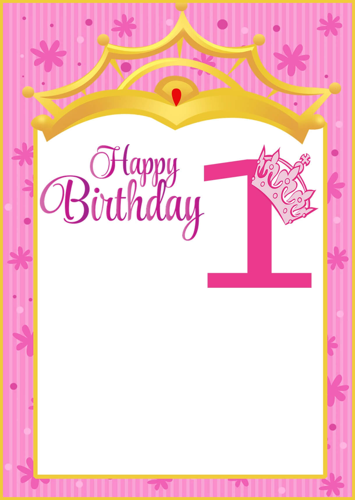 Printable First Birthday Invitation Card | Invitations Online With Regard To First Birthday Invitation Card Template