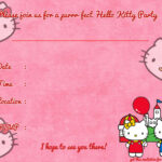 Printable Hello Kitty Birthday Invitation Template | Drevio In Hello Kitty Birthday Card Template Free