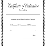 Printable Ordination Certificate – Fill Online, Printable With Regard To Certificate Of Ordination Template