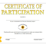 Printable Participation Certificate | Templates At Regarding Templates For Certificates Of Participation
