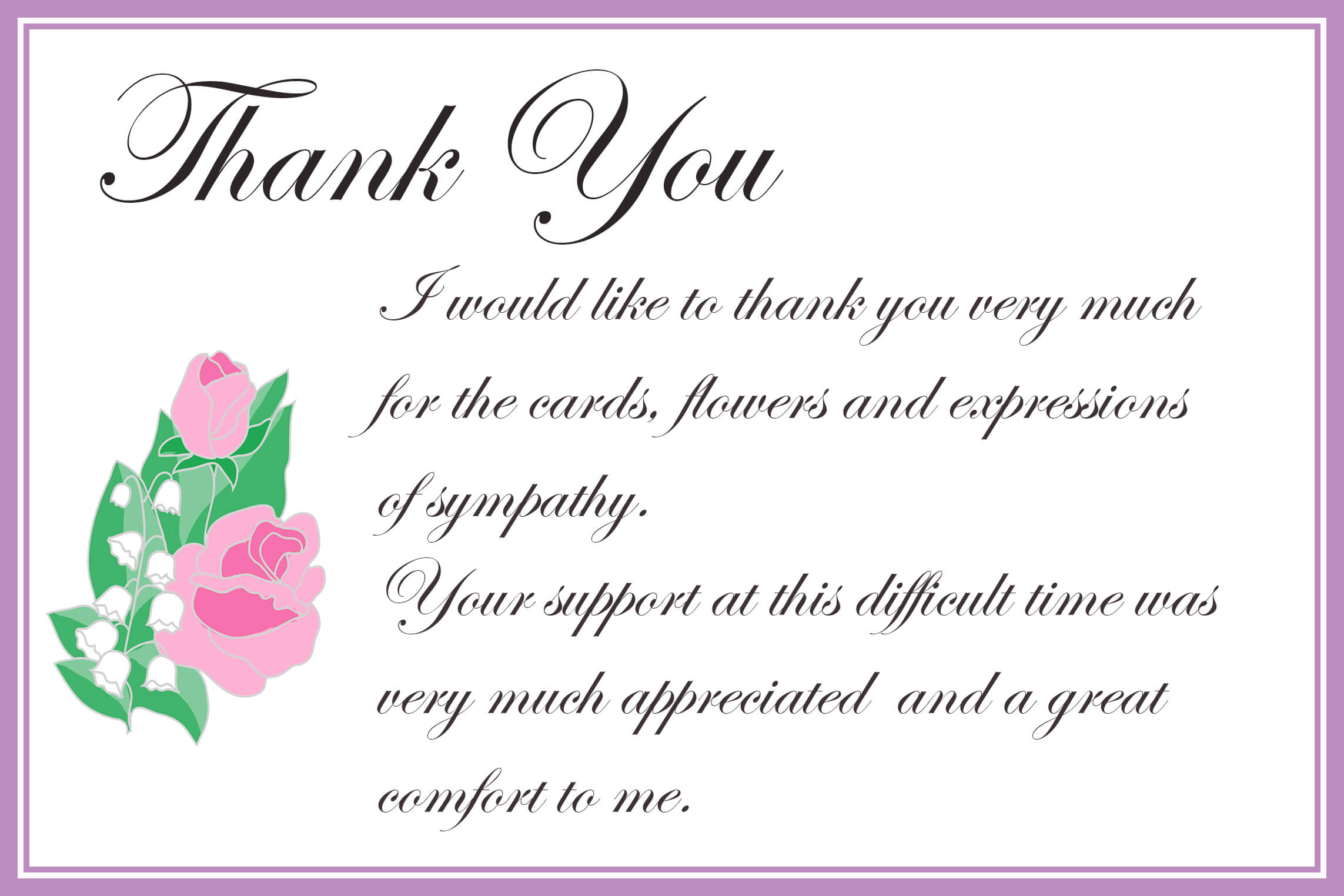 Printable Thank You Cards – Free Printable Greeting Cards Inside Sorry For Your Loss Card Template