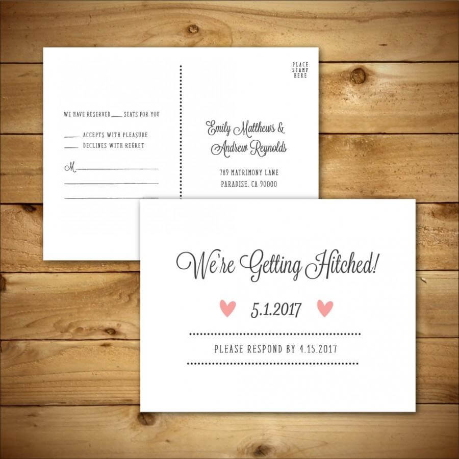 Printable Wedding Rsvp / Response Card Template – Dark Grey Throughout Ms Word Place Card Template