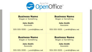 Printing Business Cards In Openoffice Writer intended for Openoffice Business Card Template