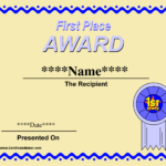 Prize Certificate Template Free ] – Certificate Template In First Place Certificate Template
