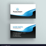 Professional Blue Wave Business Card Template Regarding Professional Name Card Template