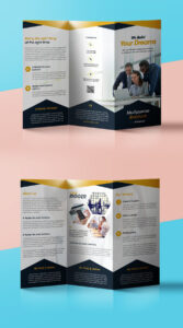 Professional Corporate Tri-Fold Brochure Free Psd Template within Brochure 3 Fold Template Psd