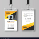 Professional Id Card Template With Yellow Details With Regard To Id Card Template Ai
