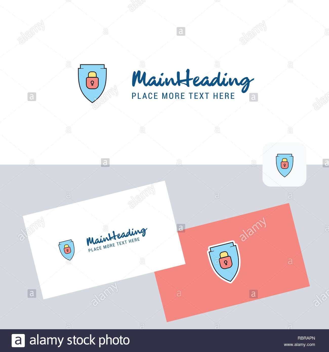 Protected Shield Vector Logotype With Business Card Template Throughout Shield Id Card Template