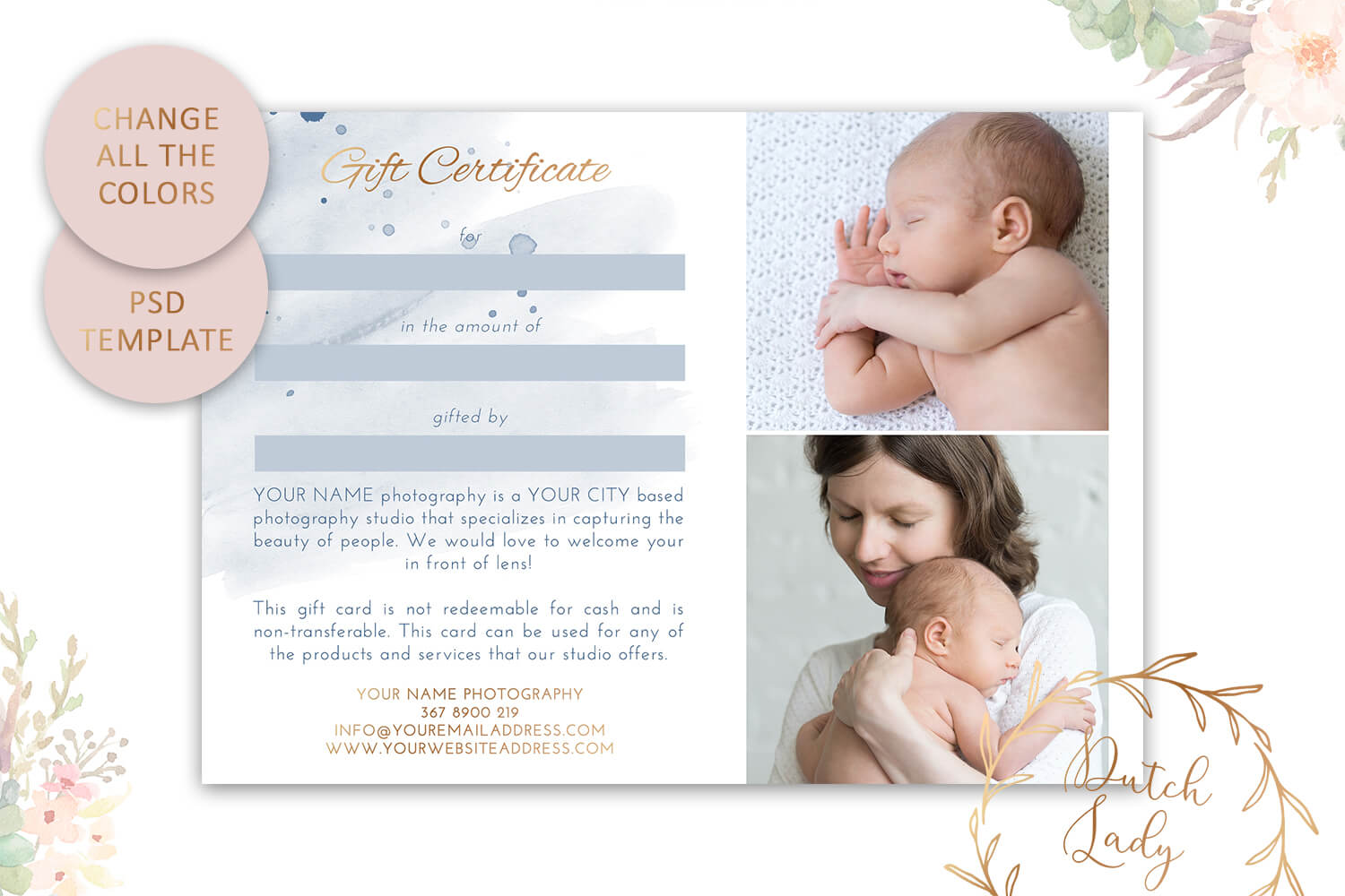 Psd Photography Gift Certificate Card Template 36 – Vsual Intended For Photoshoot Gift Certificate Template