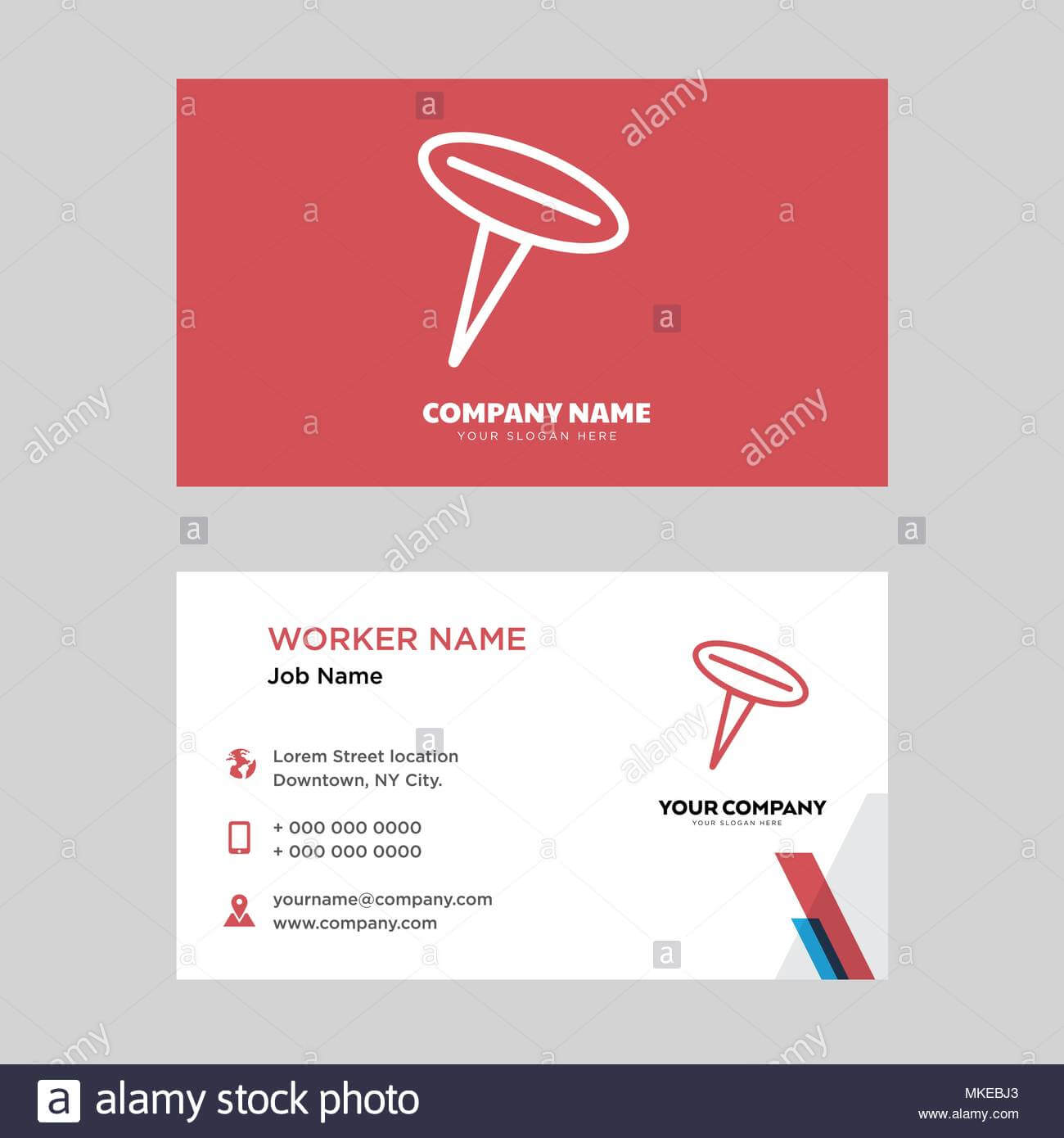 Push Pin Business Card Design Template, Visiting For Your Intended For Push Card Template