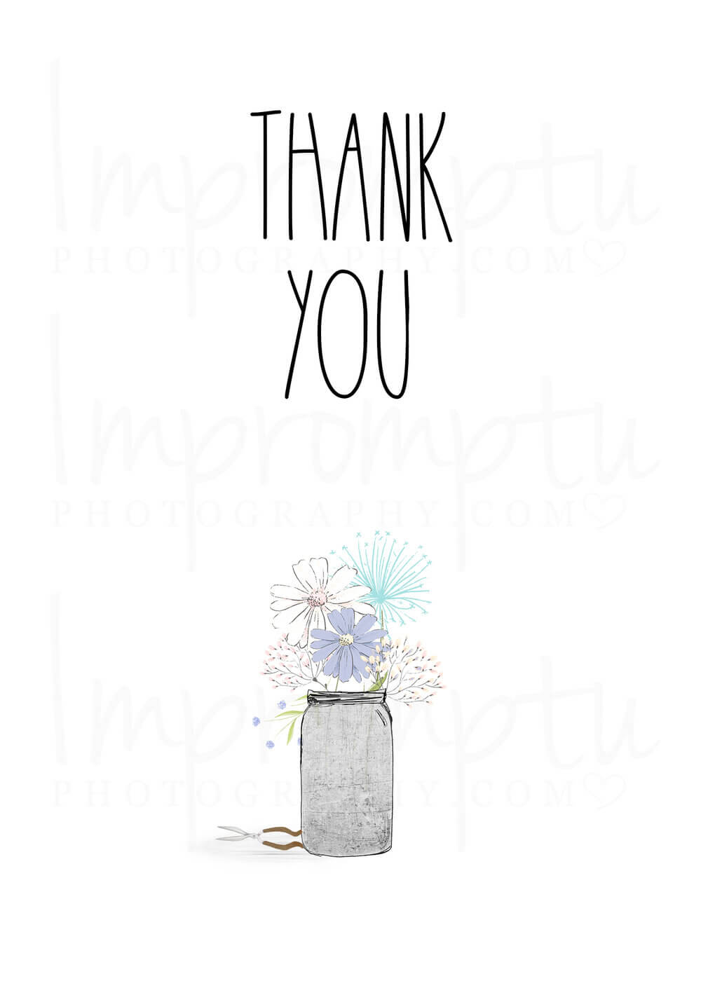 Rae Dunn Inspired Floral Mason Jar Thank You Card — Impromptu Photography Intended For Michaels Place Card Template