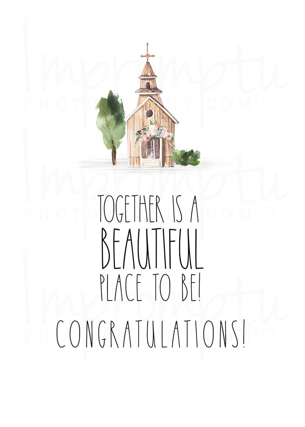 Rae Dunn Wedding Card "church" 5X7 Card Template — Impromptu Photography For Michaels Place Card Template