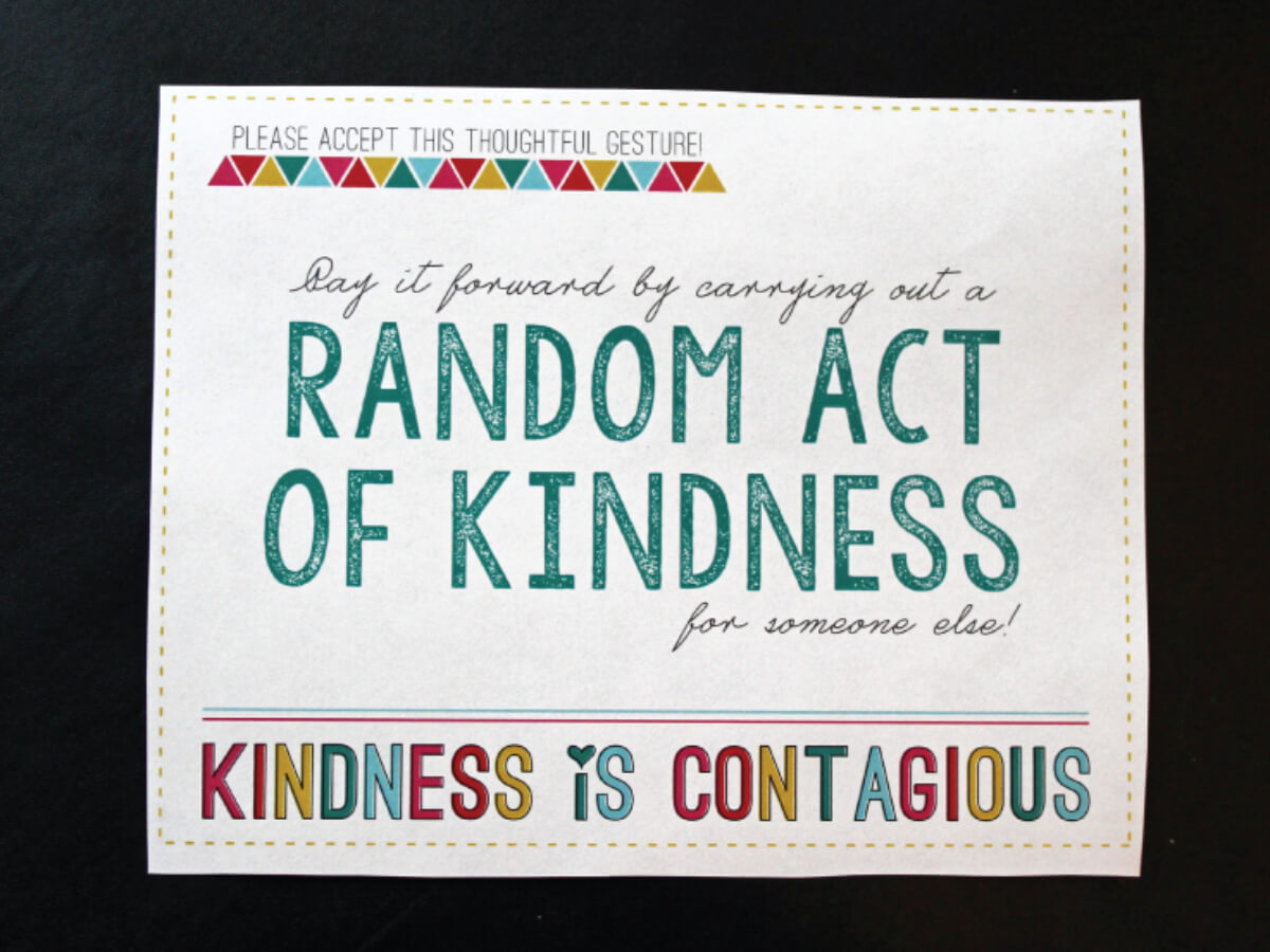 Random Acts Of Kindness Free Printable (Template Card) Throughout Random Acts Of Kindness Cards Templates