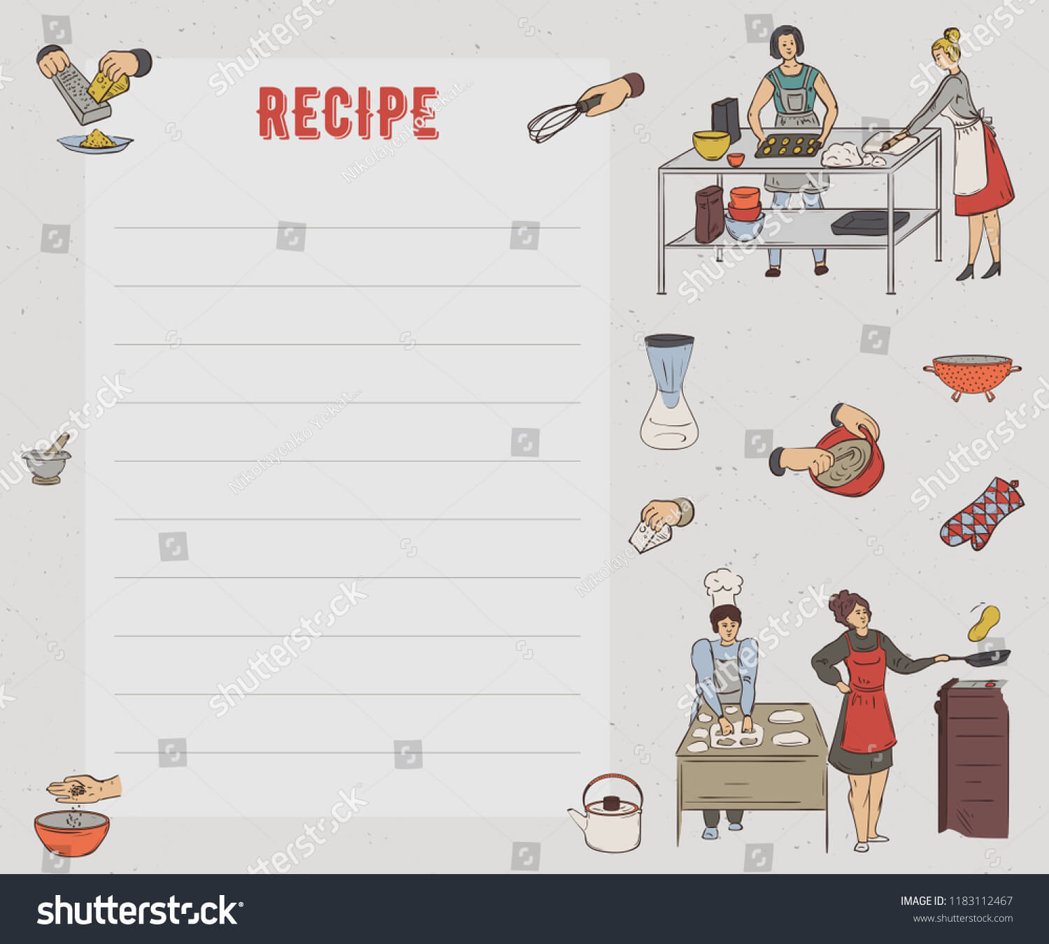 Recipe Card Cookbook Page Design Template Stock Vector In Restaurant Recipe Card Template