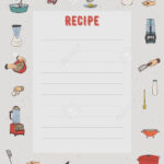 Recipe Card. Cookbook Page. Design Template With Kitchen Utensils.. Within Recipe Card Design Template