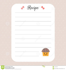 Recipe Card Template. Cookbook Template Page. For Restaurant regarding Restaurant Recipe Card Template
