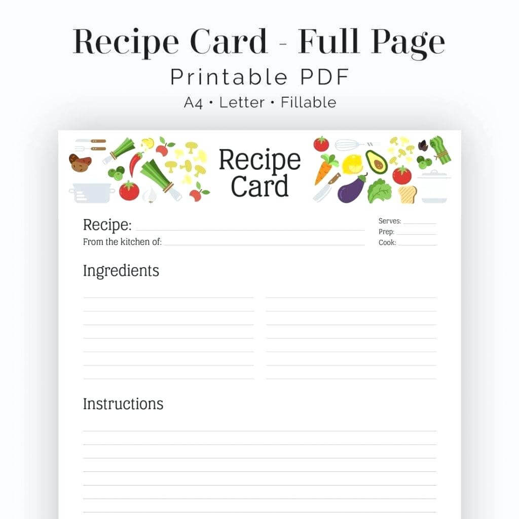 Recipe Card Template Word – Bestawnings Pertaining To Fillable Recipe Card Template