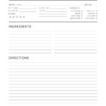 Recipe Card V5 – Black & White Intended For Fillable Recipe Card Template