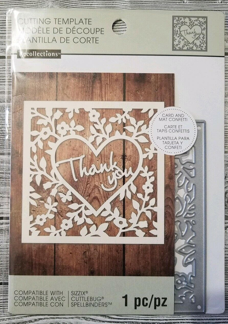 Recollections Thank You Card Confetti 1 Cutting Die Template 542692 With Recollections Card Template
