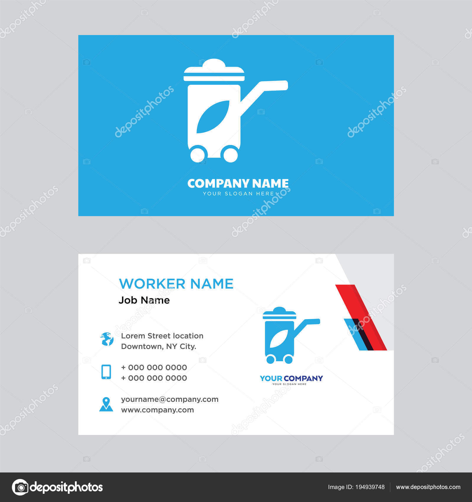 Recycling Bin Business Card Design — Stock Vector Inside Bin Card Template