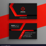 Red And Black Geometric Business Card Template Inside Calling Card Free Template