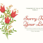 Red And Green Illustrated Flower Sympathy Card – Templates Within Sympathy Card Template