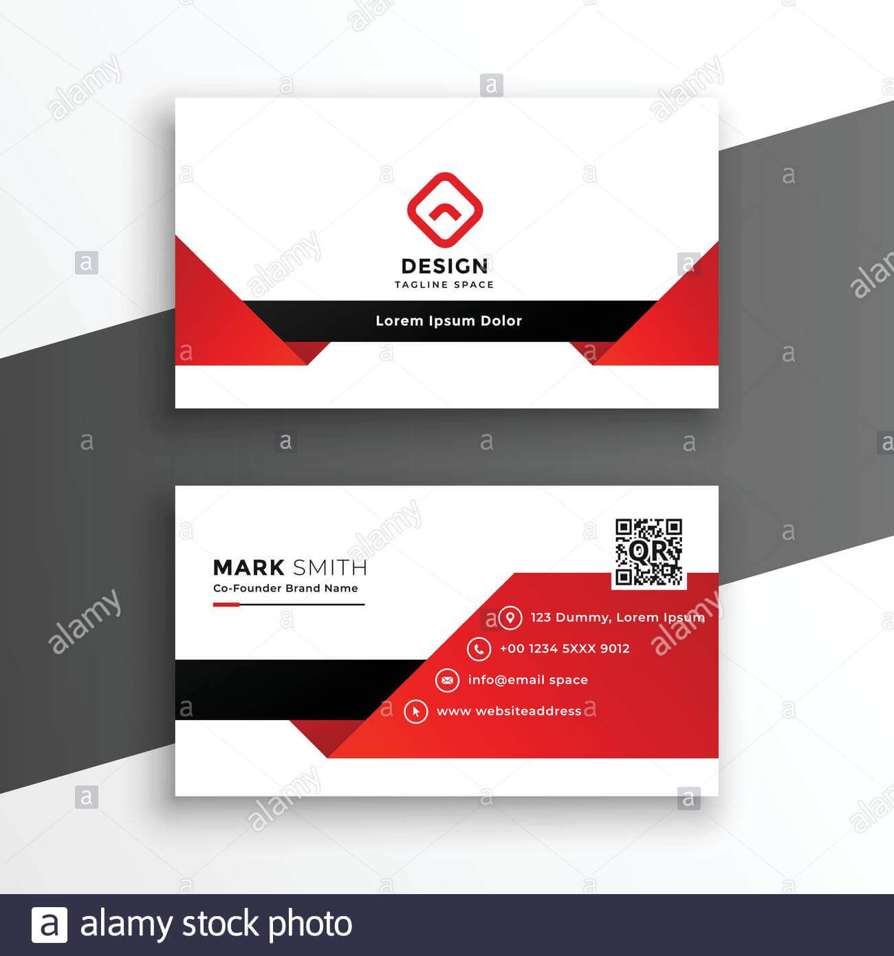 Red And White Modern Business Card Design Template Stock For Modern Business Card Design Templates