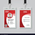 Red Corporate Id Card Template Pertaining To Work Id Card Template