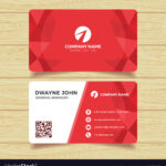 Red Geometric Business Card Template regarding Calling Card Free Template