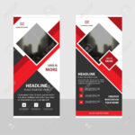 Red Square Business Roll Up Banner Flat Design Template ,abstract.. Pertaining To Pop Up Brochure Template