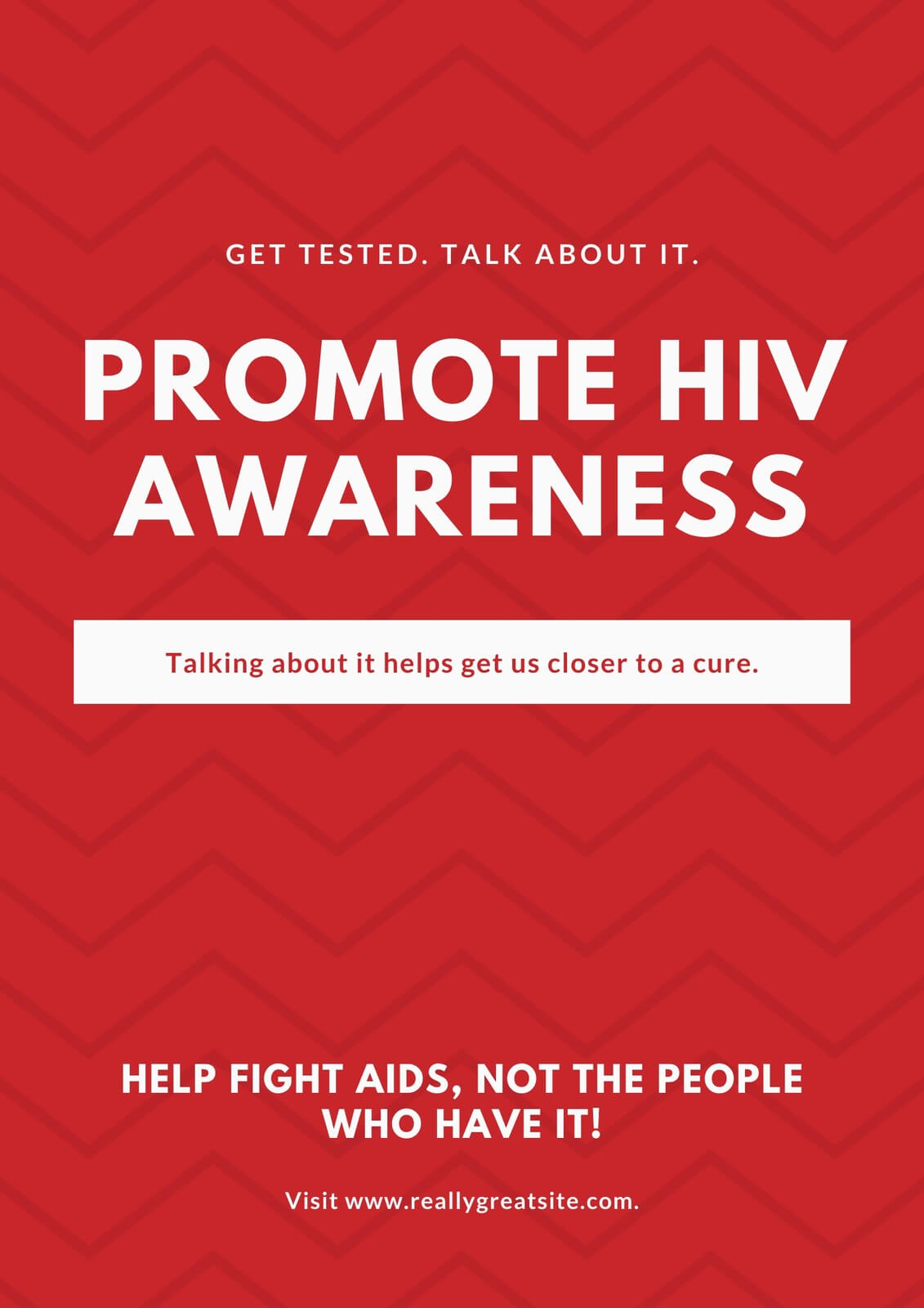 Red Zigzag Pattern Background Hiv / Aids Poster – Templates In Hiv Aids Brochure Templates