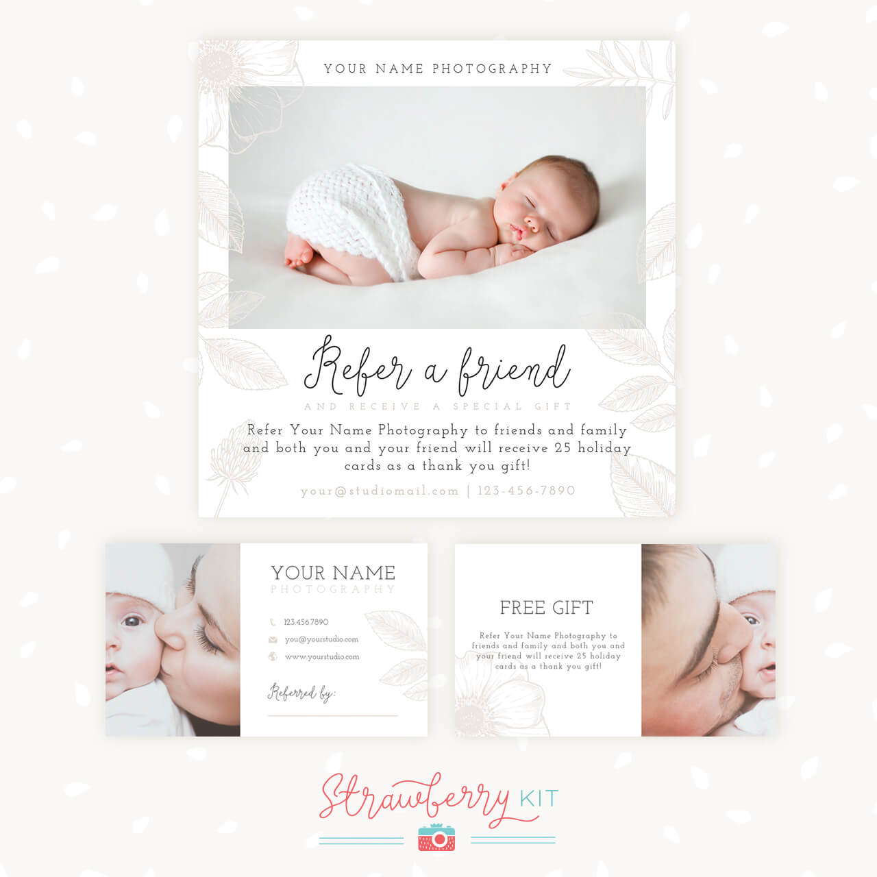 Refer A Friend Photography Template | Bonus Business Cards With Regard To Referral Card Template
