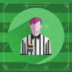 Referee Icon. Referee In Striped Shirt With Red And Yellow Cards.. Regarding Soccer Referee Game Card Template