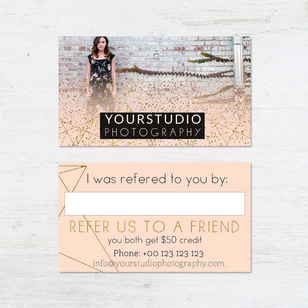 Referral Card Template | Pastel Greetings Pertaining To Photography Referral Card Templates