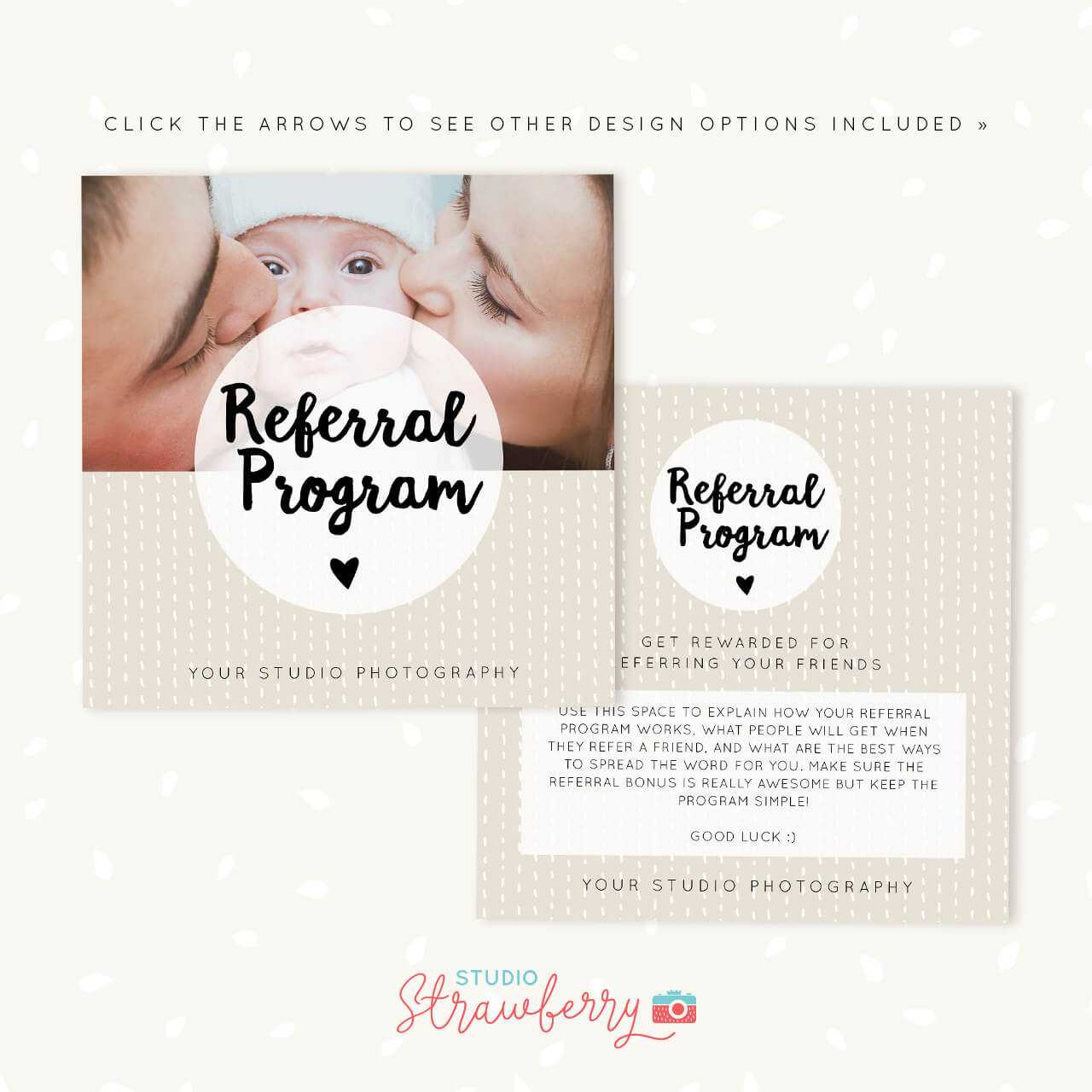 Referral Cards, Referral Card Template, Referral Program, Tell A Friend,  Referral Photoshop Template, Word Of Mouth Marketing Board Psd In Photography Referral Card Templates