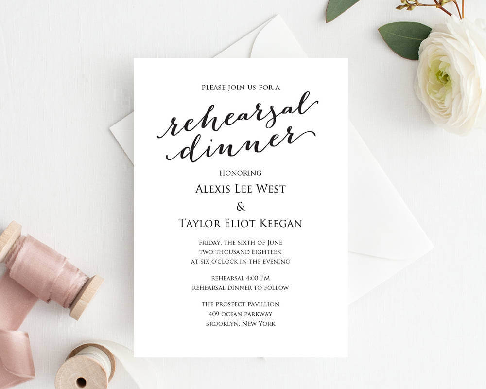 Rehearsal Dinner Invitation Template In Frequent Diner Card Template