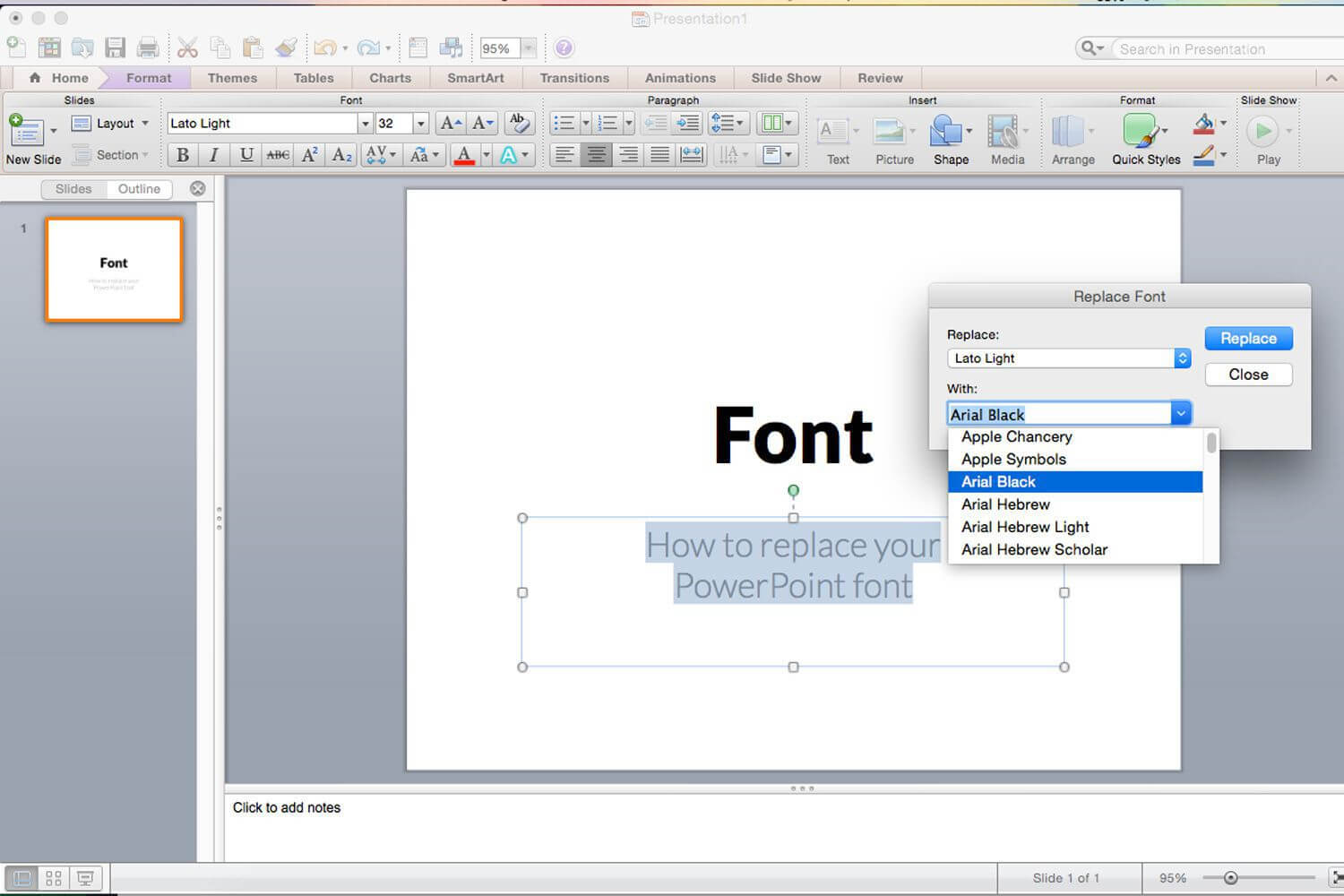 Replacing All The Fonts In My Presentation At One Time Within Powerpoint Replace Template
