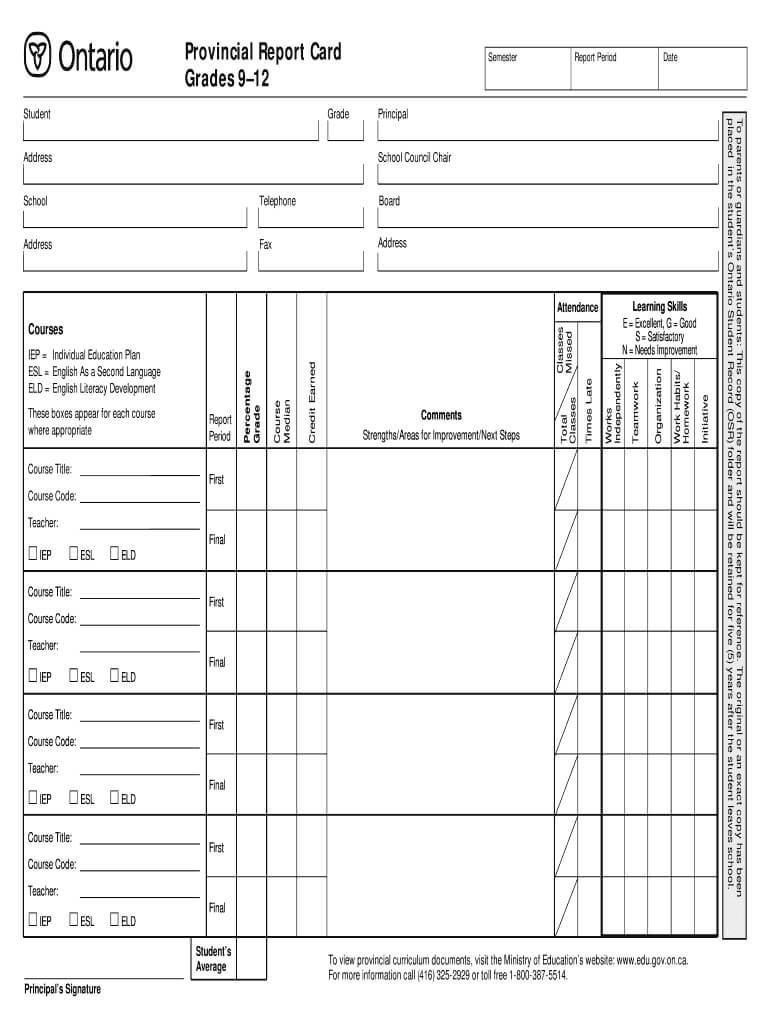 Report Card Form – Fill Out And Sign Printable Pdf Template | Signnow Within Boyfriend Report Card Template
