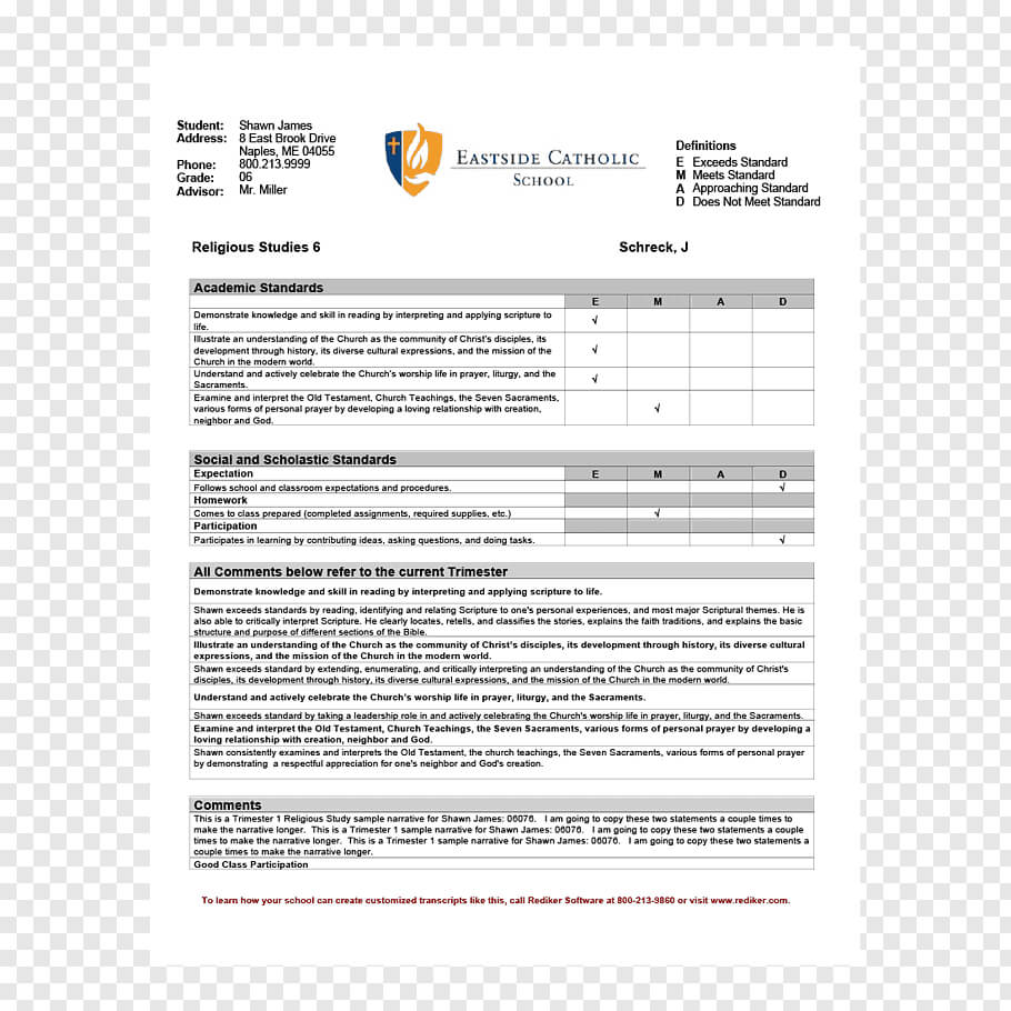 Report Card Middle School Template National Secondary School Throughout Middle School Report Card Template