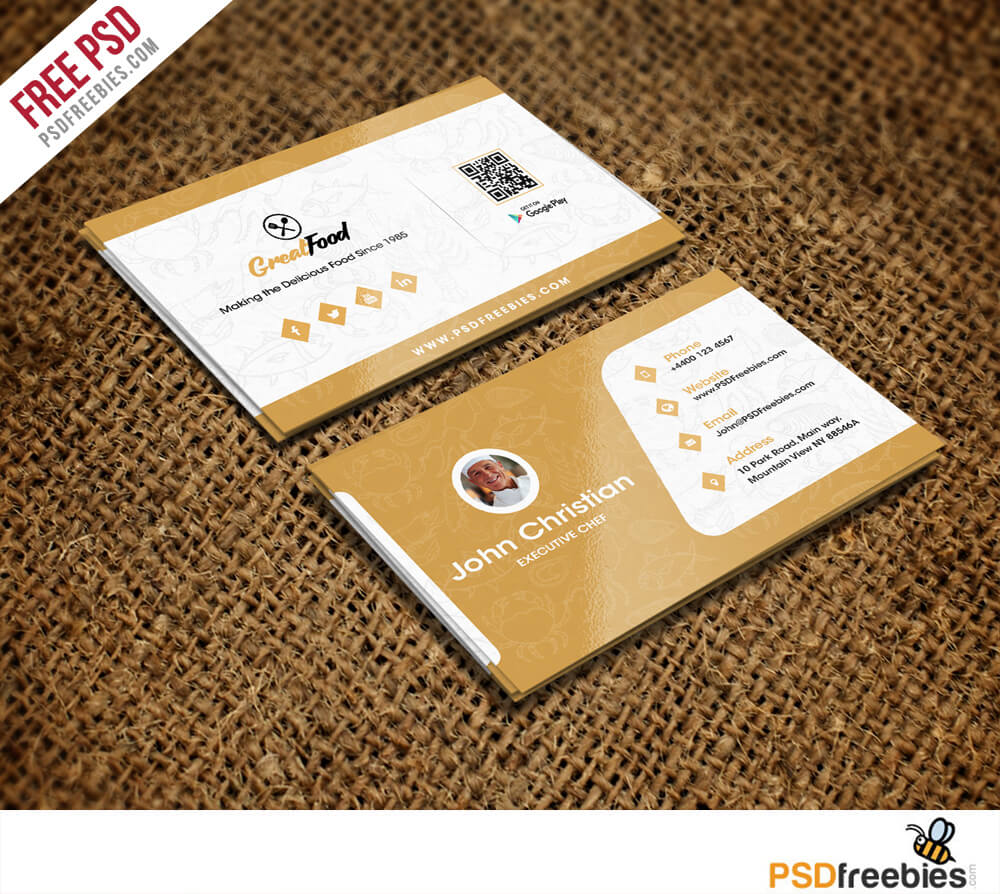 Restaurant Chef Business Card Template Free Psd – Uxfree With Free Personal Business Card Templates