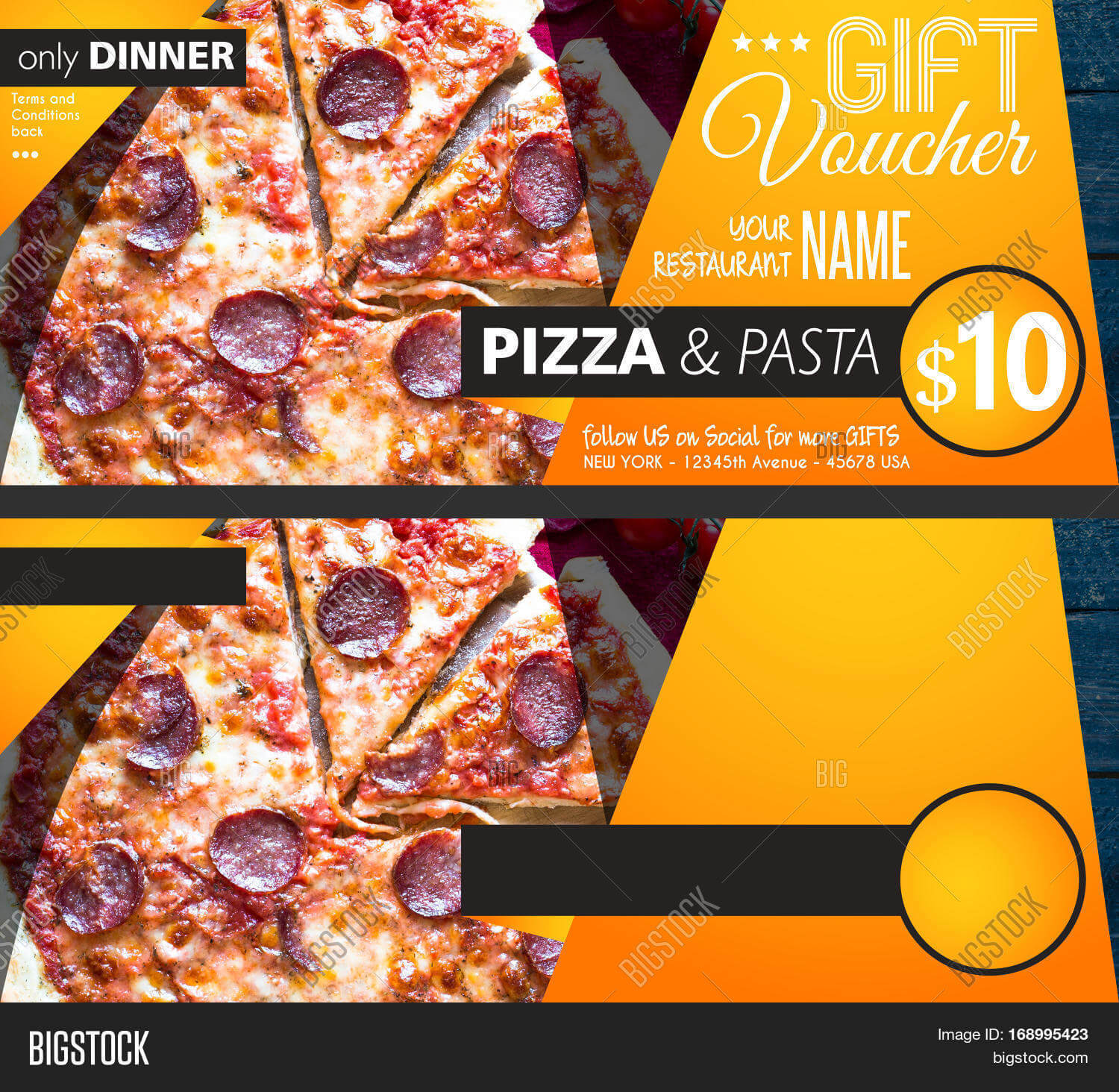 Restaurant Gift Image & Photo (Free Trial) | Bigstock Inside Pizza Gift Certificate Template