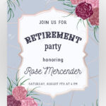 Retirement Party Invitation. Design Template With Rose Gold Polygonal.. Inside Retirement Card Template
