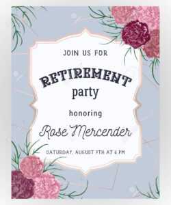 Retirement Party Invitation. Design Template With Rose Gold Polygonal ...