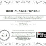 Roof Certification: Sample | Real Estate Roofing Throughout Roof Certification Template